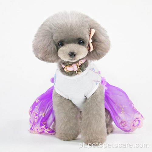 Vestido de princesa do gato de cão de estimação de verão